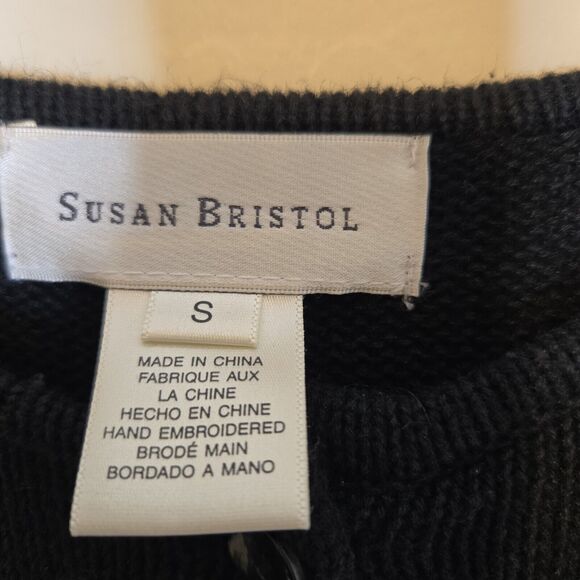 Susan Bristol Womens Cardigan Size Small Vintage Hand Embroidered Winter Snowman - Picture 13 of 15